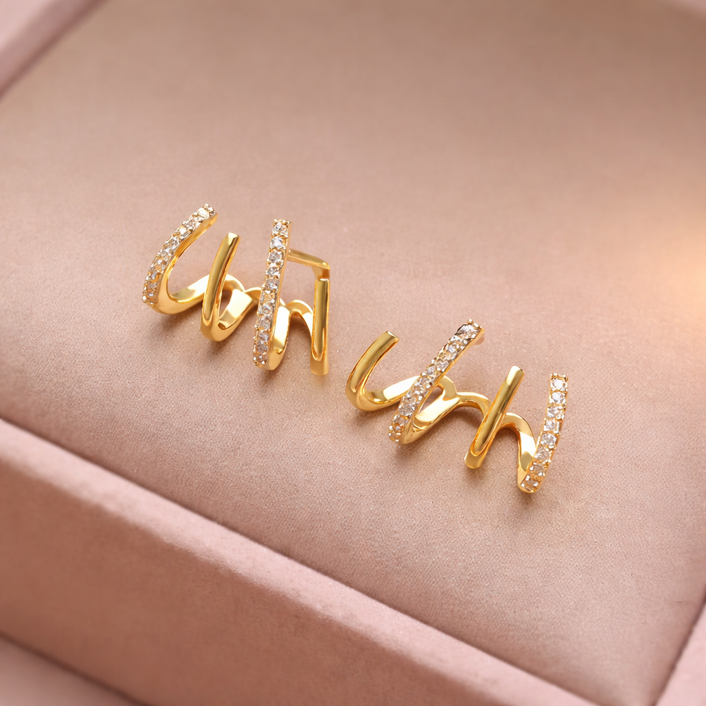 Estailo Bling Blogger Daisy Earrings – Gold Plated American Diamond Studs for Women & Girls